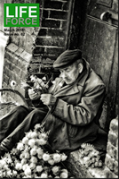 Flower Seller by John Claridge on cover of Life Force magazine